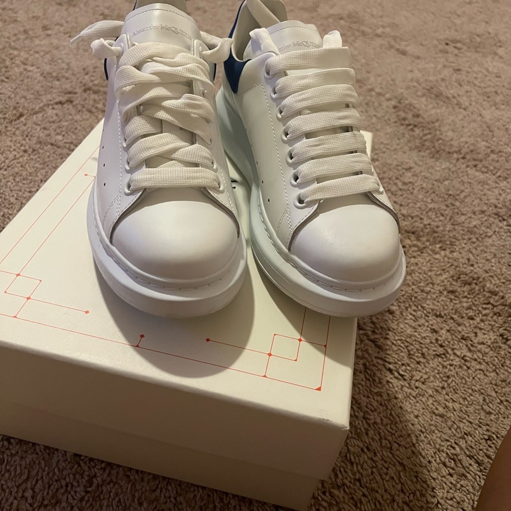 White & blue authentic women’s Alexander McQueens